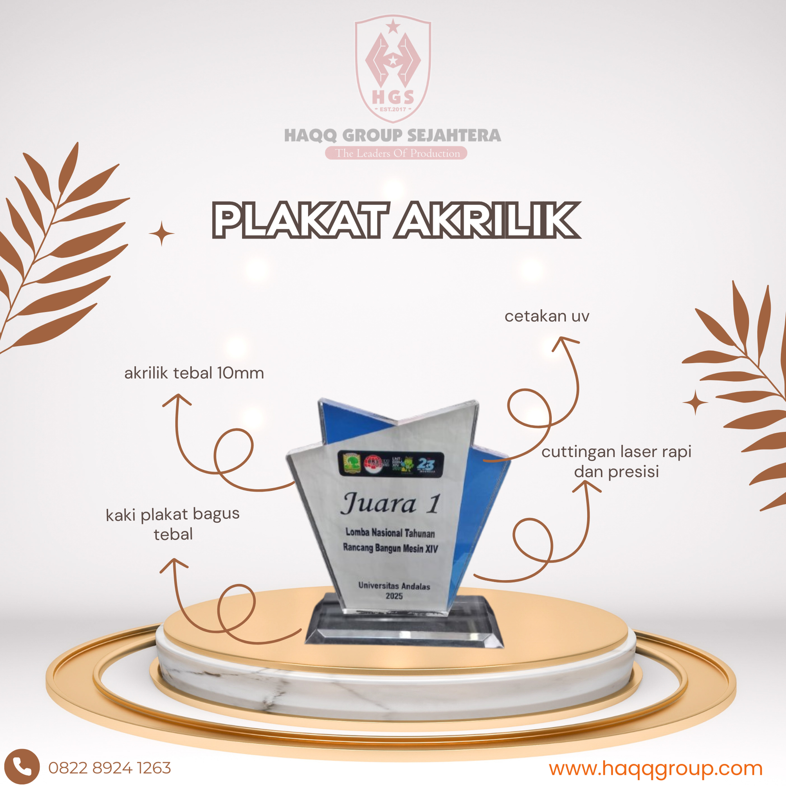 Plakat Akrilik Ketebalan Variatif