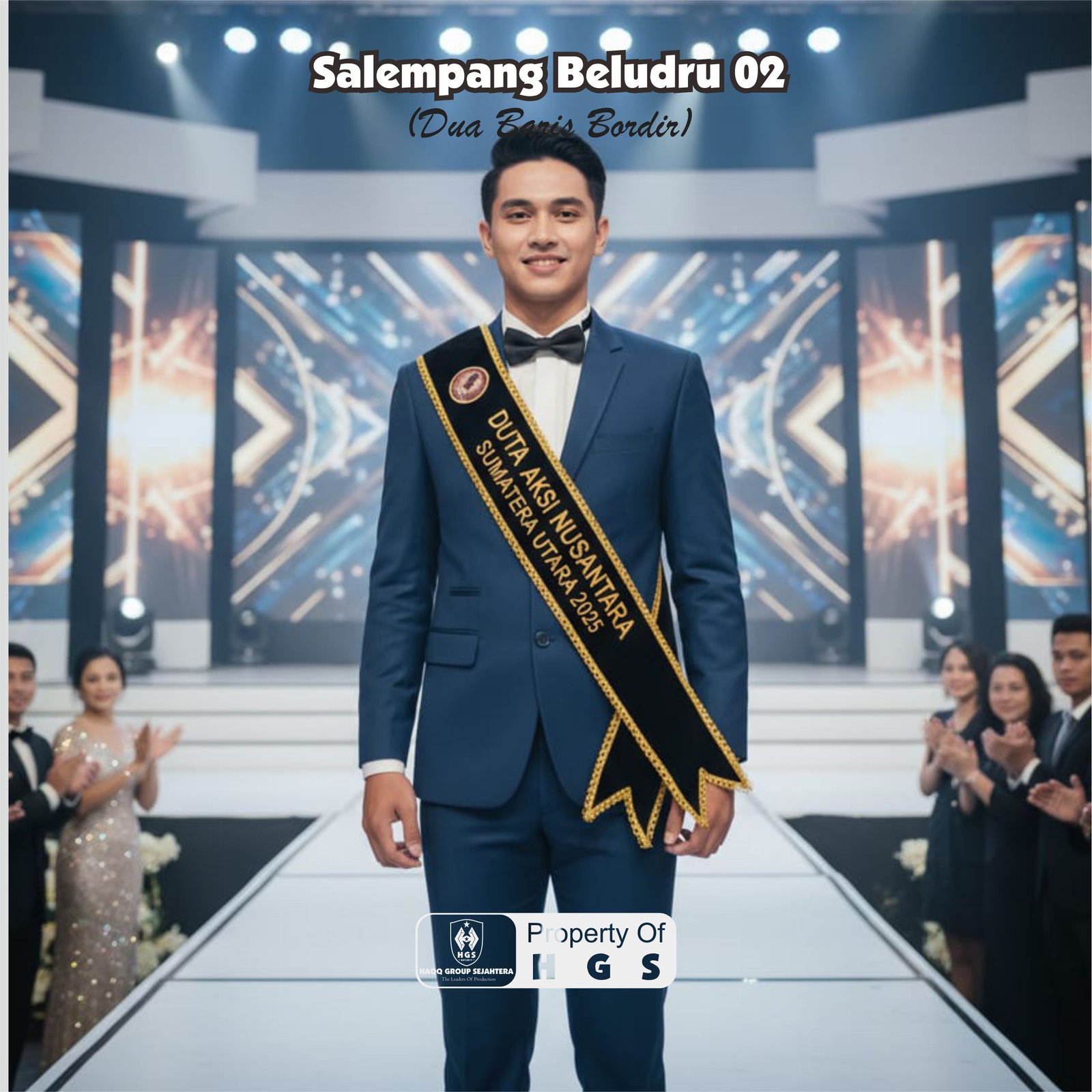 Salempang Beludru 02 (Dua Baris Bordir)