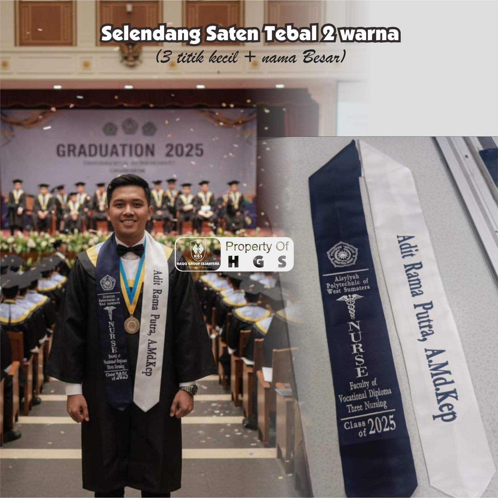 Selendang Saten Tebal 2 warna