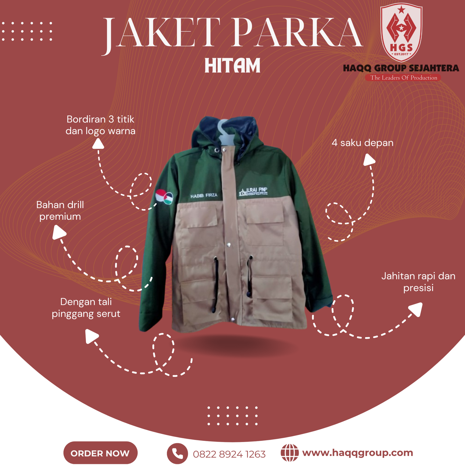 Jaket Parka + kupluk